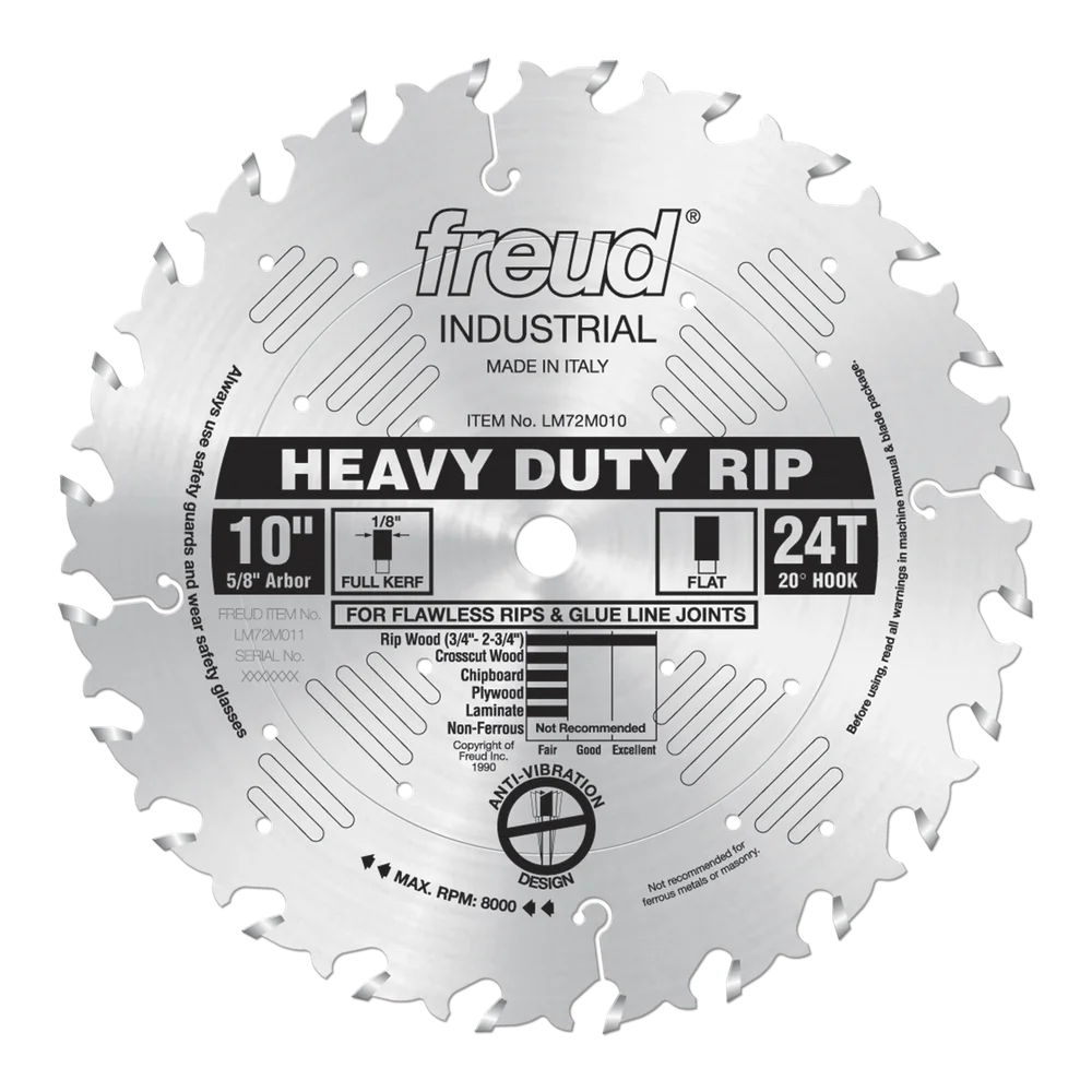 10" Industrial Heavy-Duty Rip Blade with Silver Ice Coating