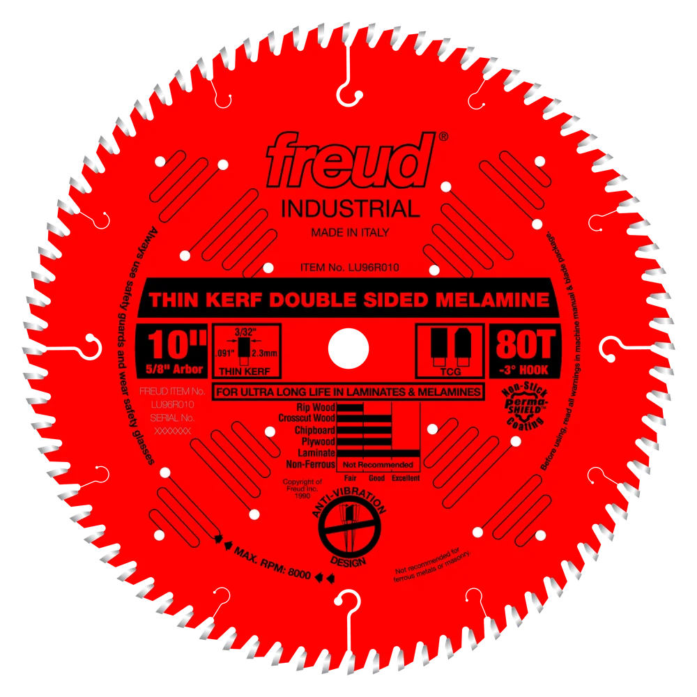 10" Industrial Thin Kerf Double Sided Laminate/Melamine Blade