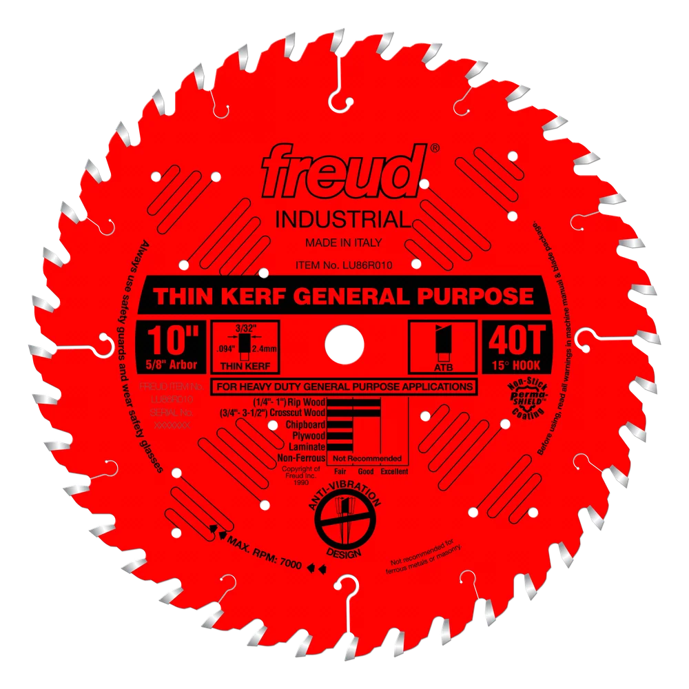 10" Industrial Thin Kerf General Purpose Blade