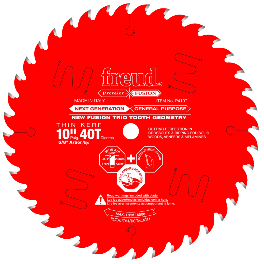 10" Thin Kerf Next Generation Premier Fusion
General Purpose Blade