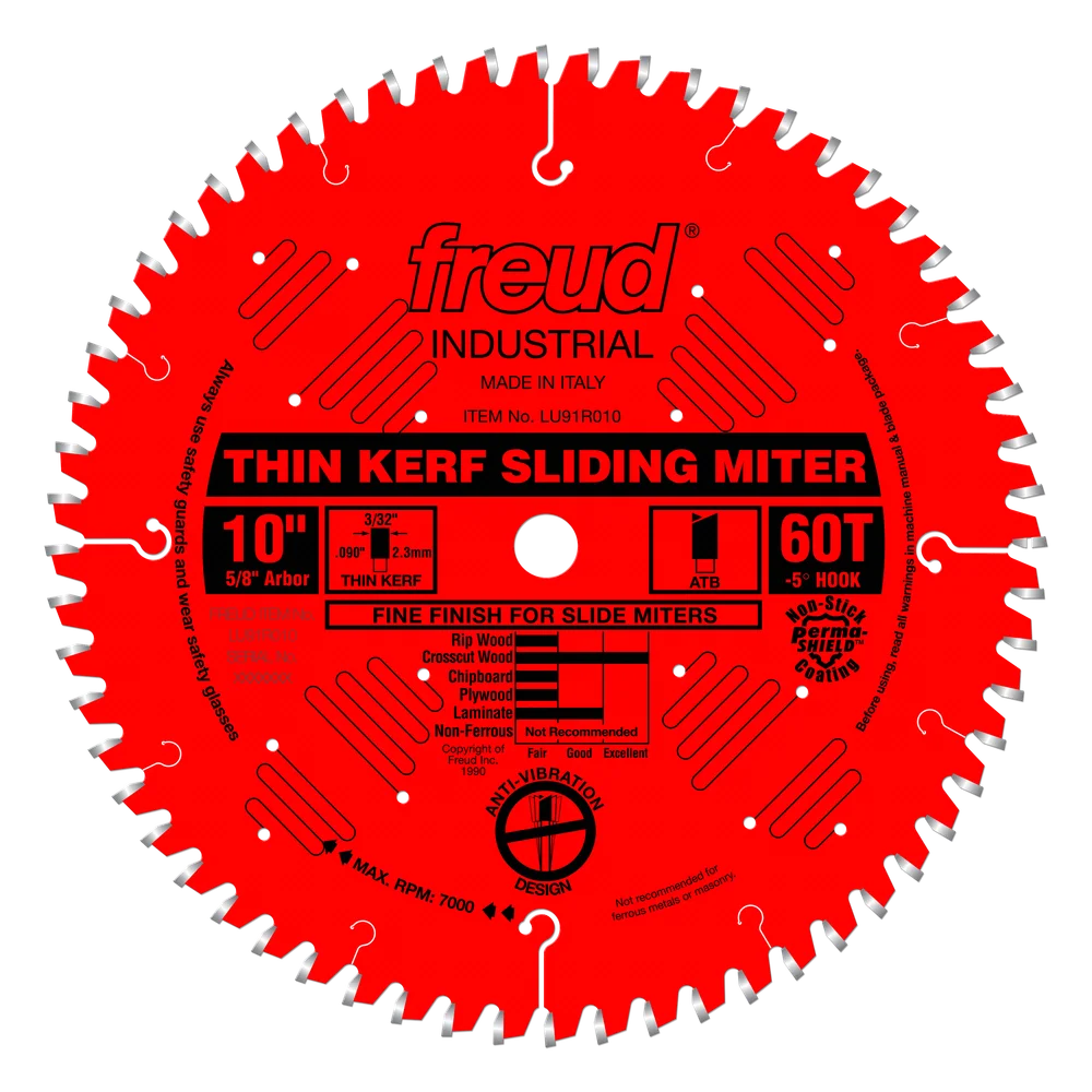 10" Industrial Thin Kerf Sliding Compound Miter Saw Blade
