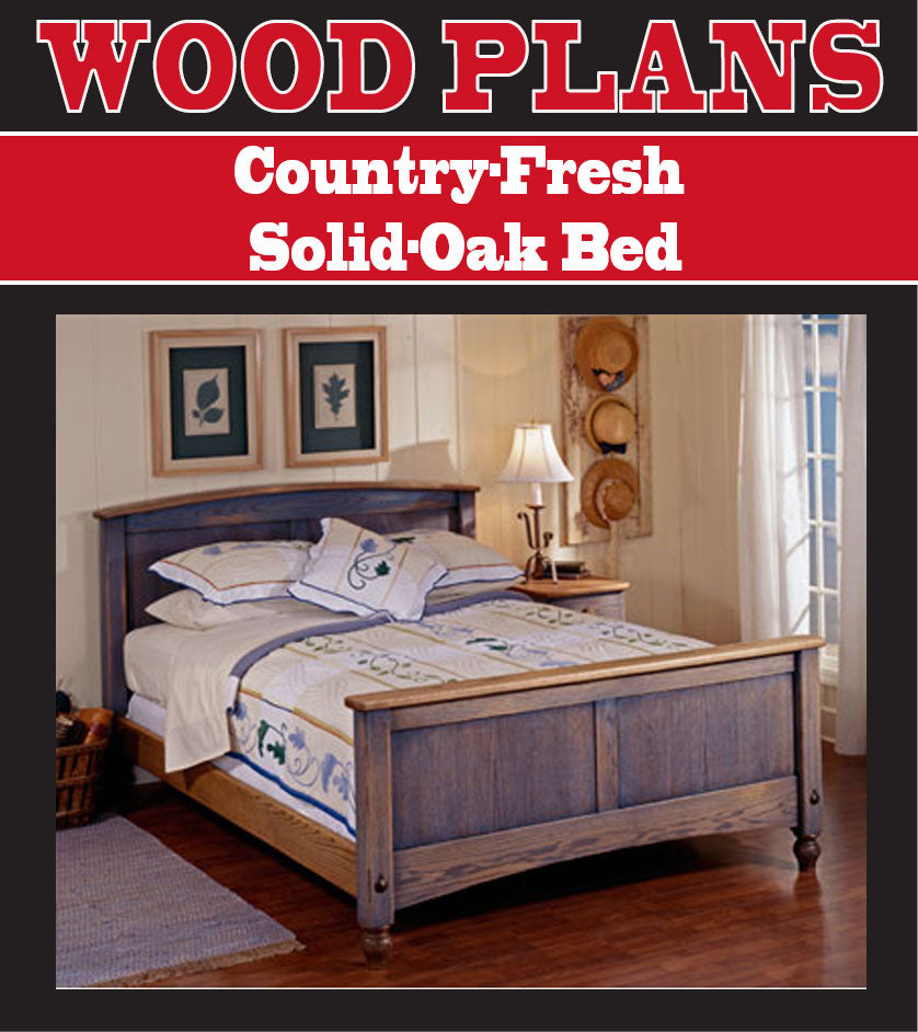 Country-Fresh Solid-Oak Bed Woodworking Plan