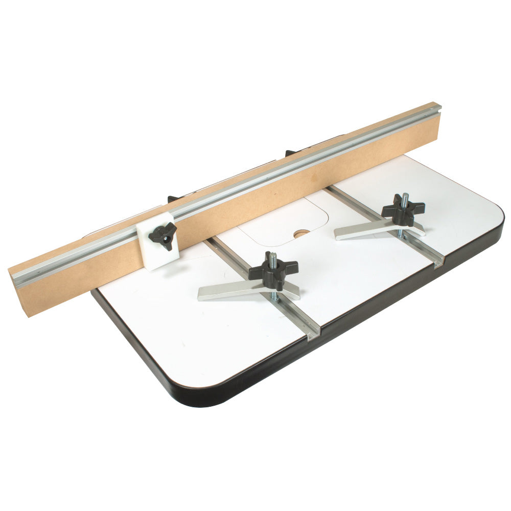 Drill Press Table with MDF Fence System and UHMW Stop Block
