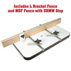 Drill Press Table with MDF Fence System and UHMW Stop Block