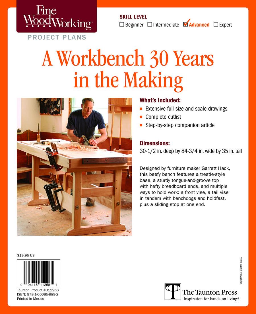 Fine Woodworking's A Workbench 30 Years in the Making Project Plan