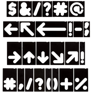 1-1/2” & 2-1/2” Horizontal Arrow and Symbol Templates