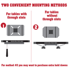 Drill Press Table with Precision Tilt Fence System with Flip Stop and PVC Tipped Hold Downs
