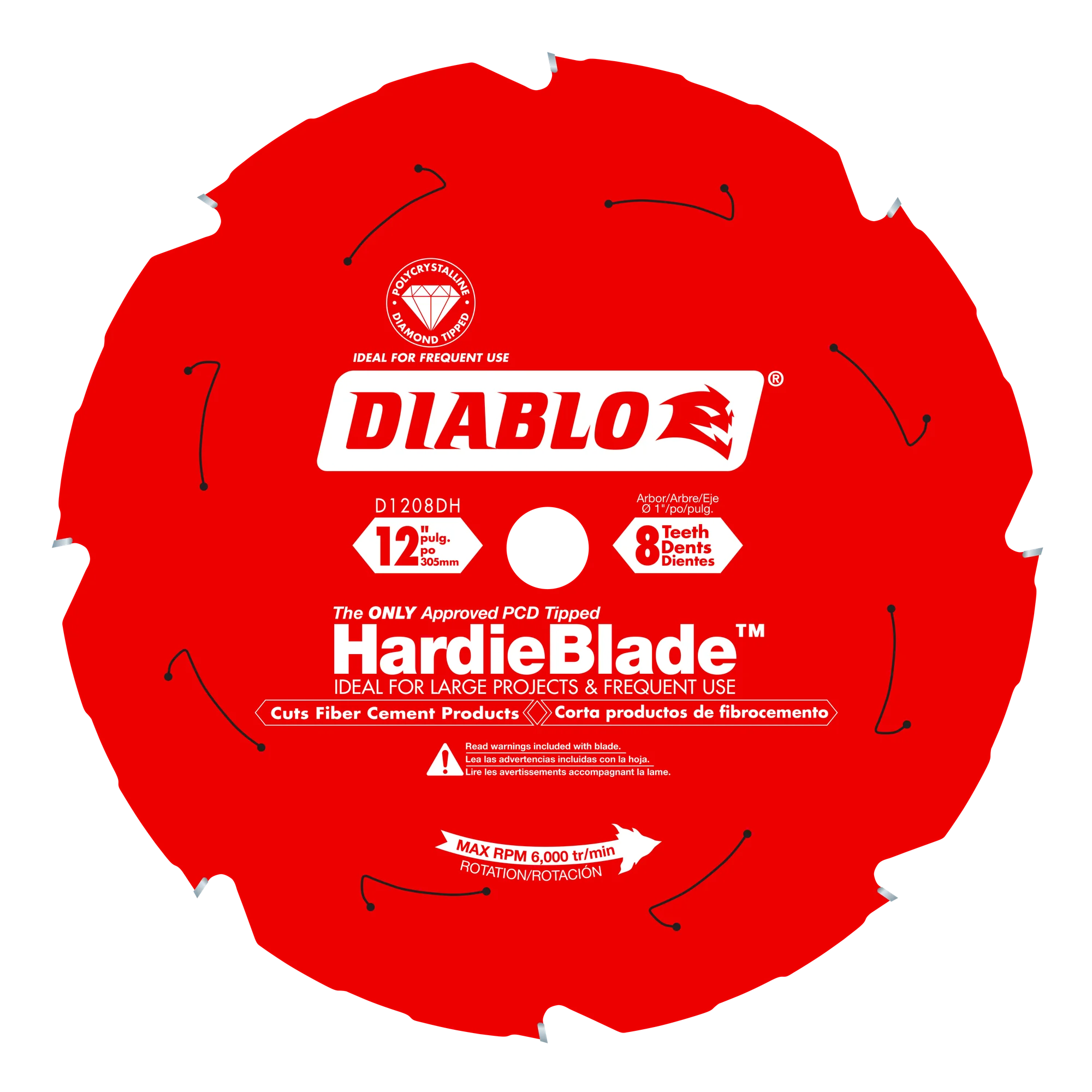 12" x 8 Tooth (PCD) Fiber Cement HardieBlade