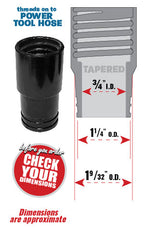 Tapered Rubber Flex Port Adapter with Ribbed End