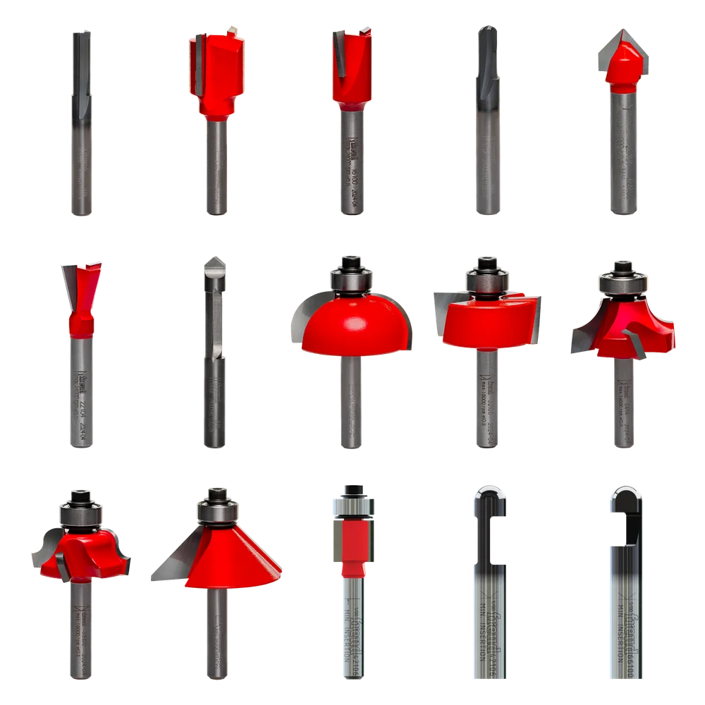 15 Piece Advanced Router Bit Set