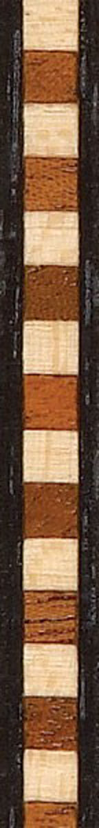 36" Inlay Line / Border - White Maple, Dyed Black & Mahogany - 2PK