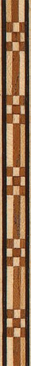 36" Inlay Line / Border - White Maple, Dyed Black & Mahogany - 2PK
