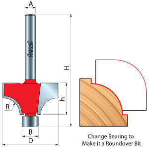 Quadra-Cut Beading Router Bits - 1/2" Shank