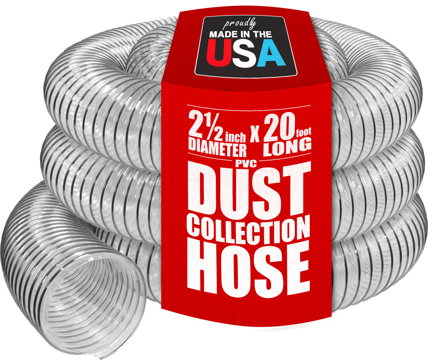 2-1/2" Heavy Duty Clear PVC Hose