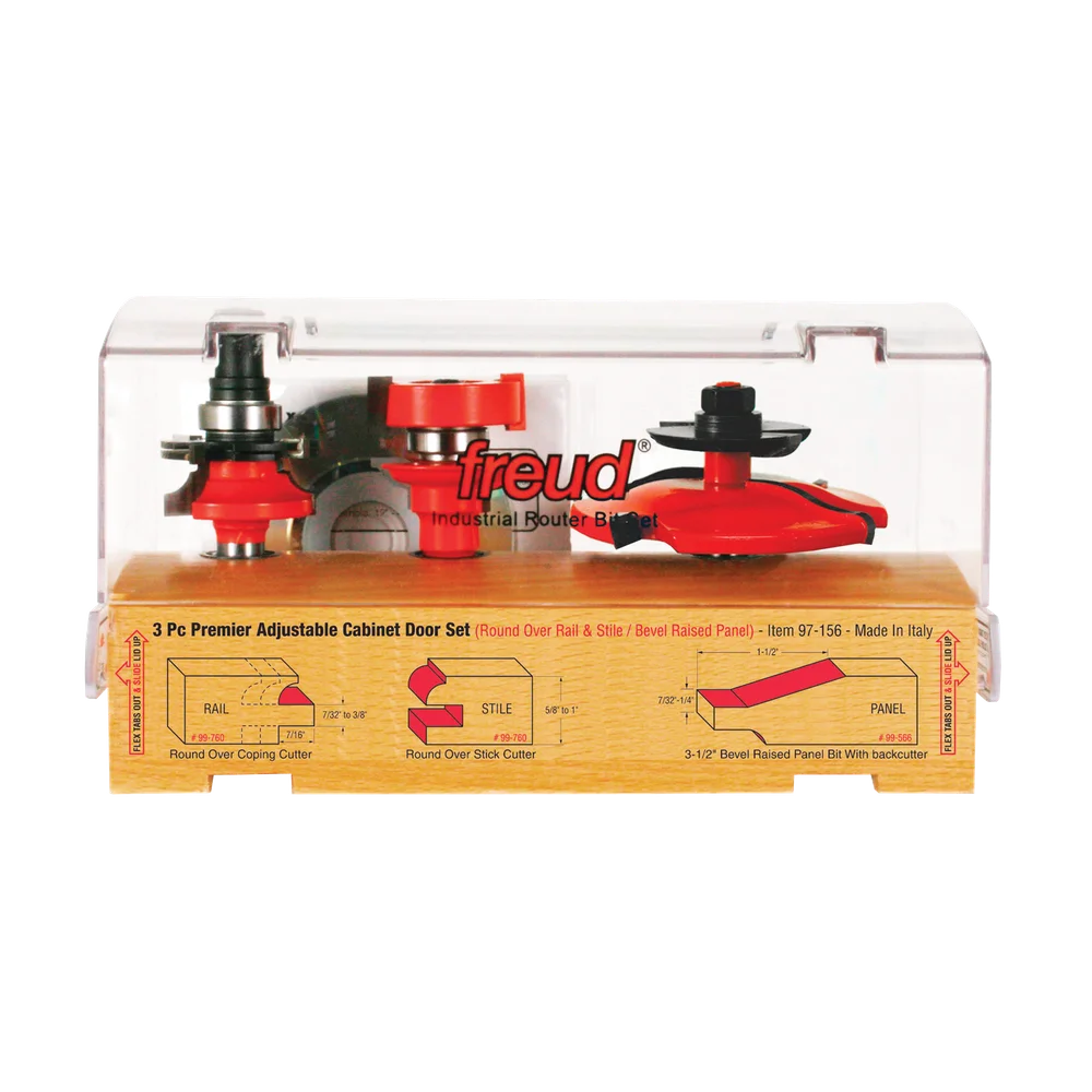 3 Piece Premier Adjustable Cabinet Bit Set
