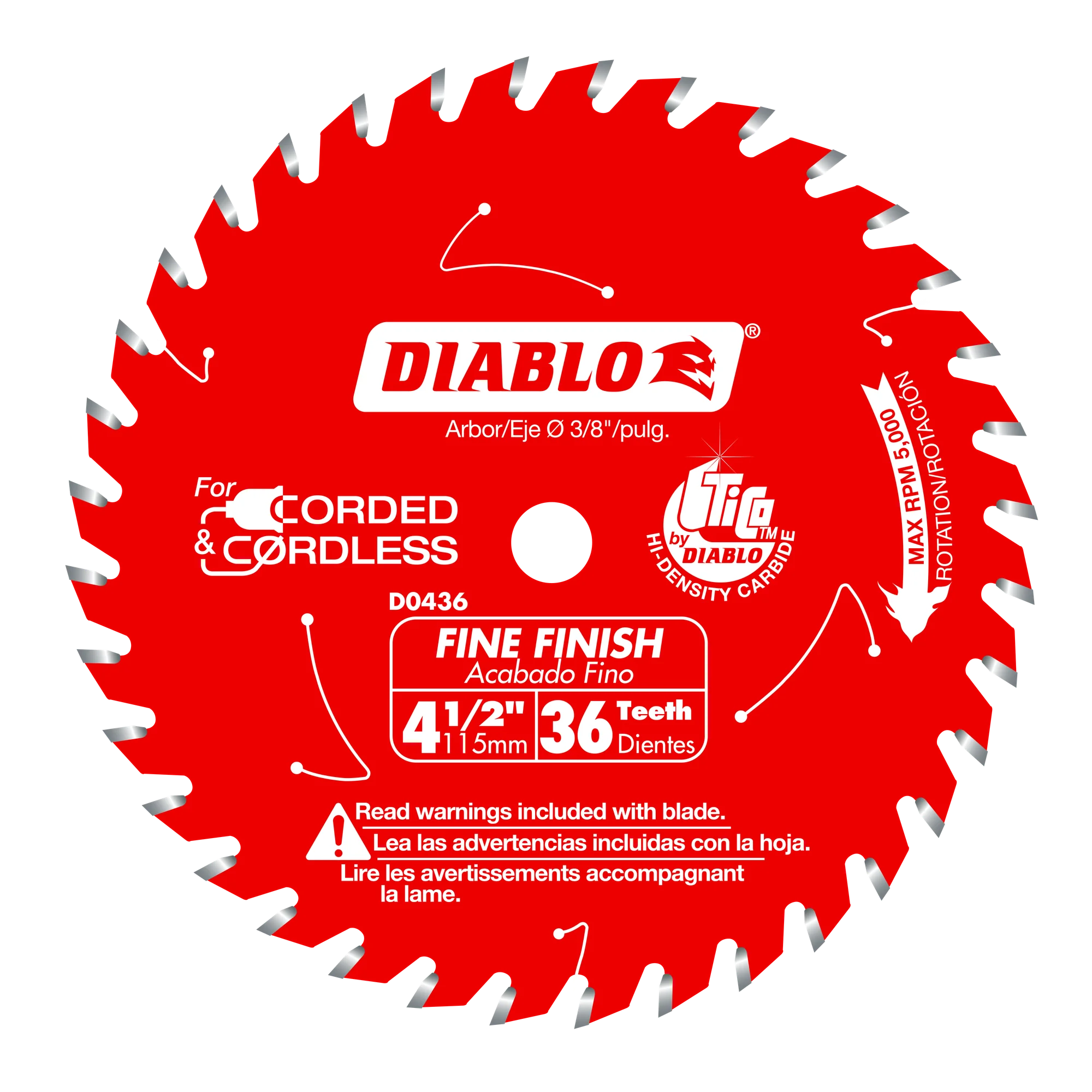 4-1/2" x 36 Tooth Finish Saw Blade