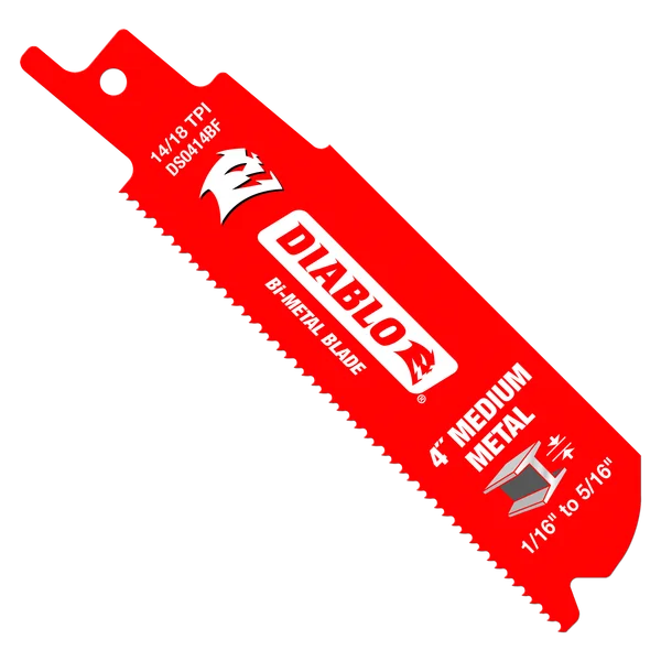 Bi-Metal Reciprocating Blades for Thin / Medium Metals (3/32" to 5/16") - 5PK