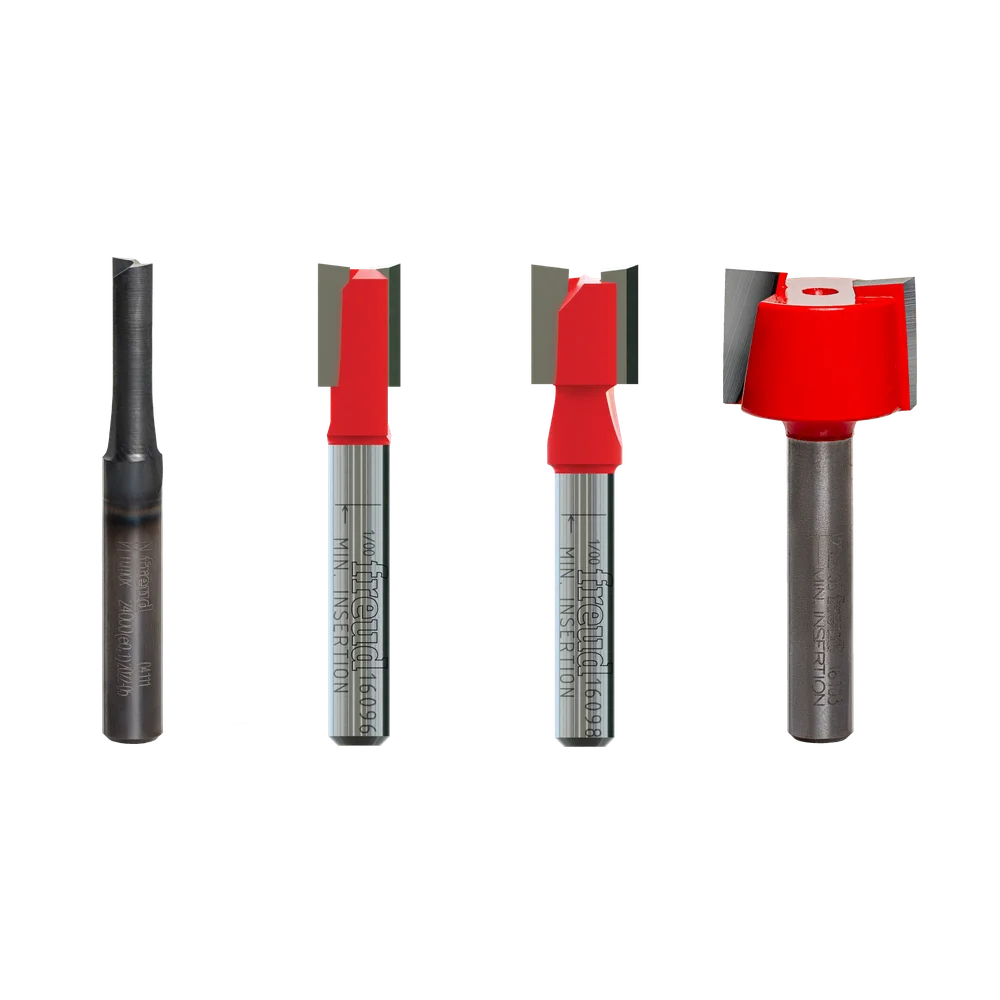 4 PC Undersized Plywood Bit Set