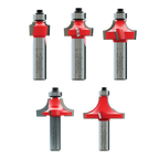 5 Piece Roundover Bit Set - 2 Flute Bits