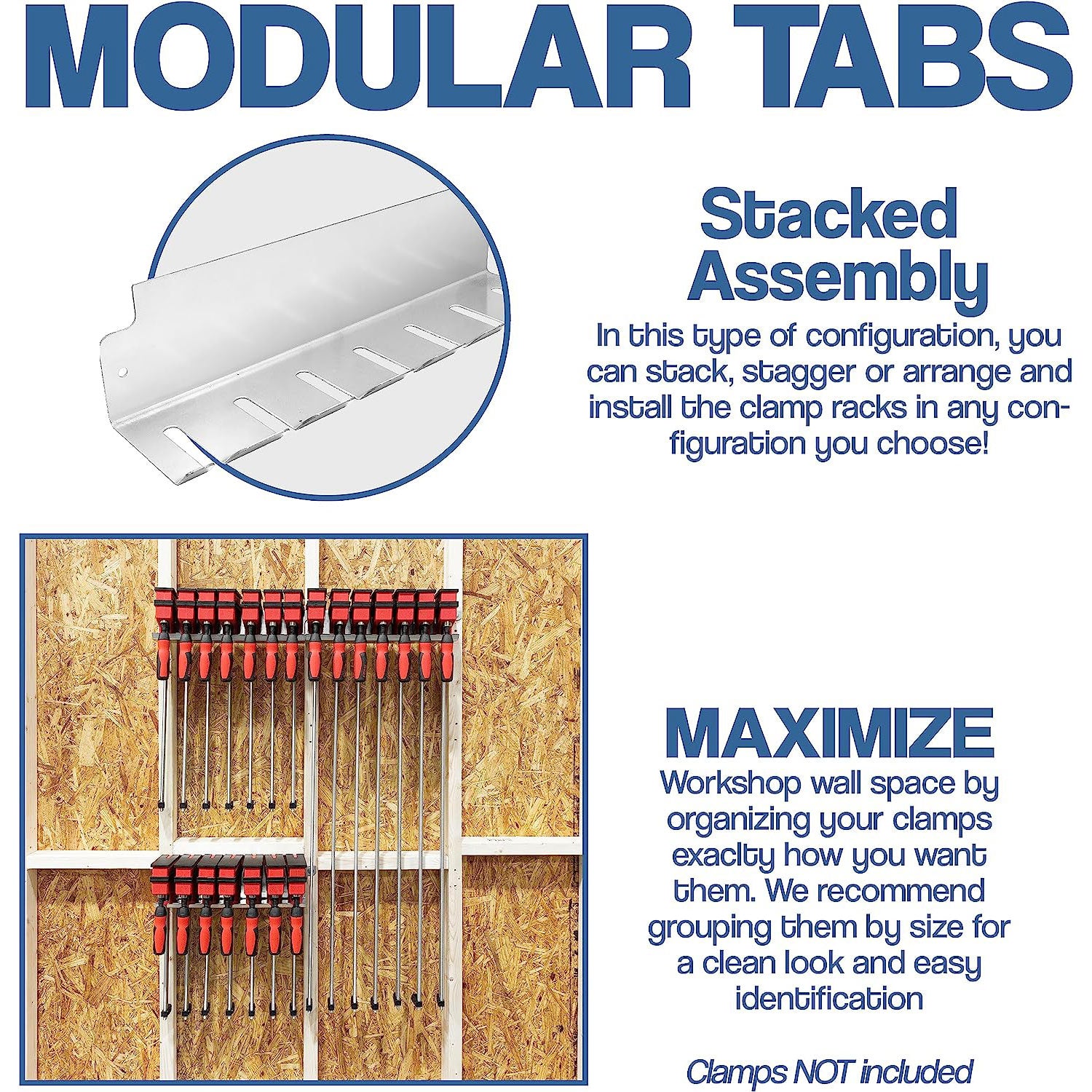 Bar/Parallel Clamp Modular Clamp Rack - 3PK