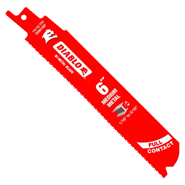 Bi-Metal Reciprocating Blades for Thin / Medium Metals (3/32" to 5/16") - 5PK