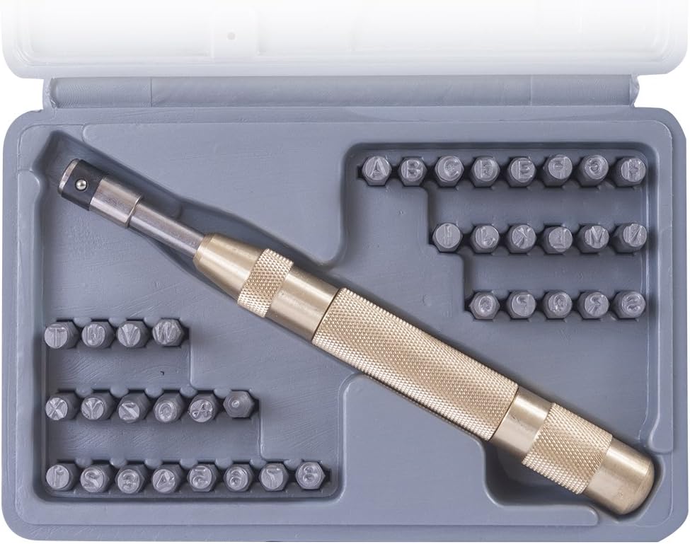 37 Piece Spring Loaded Letter & Number Punch Set