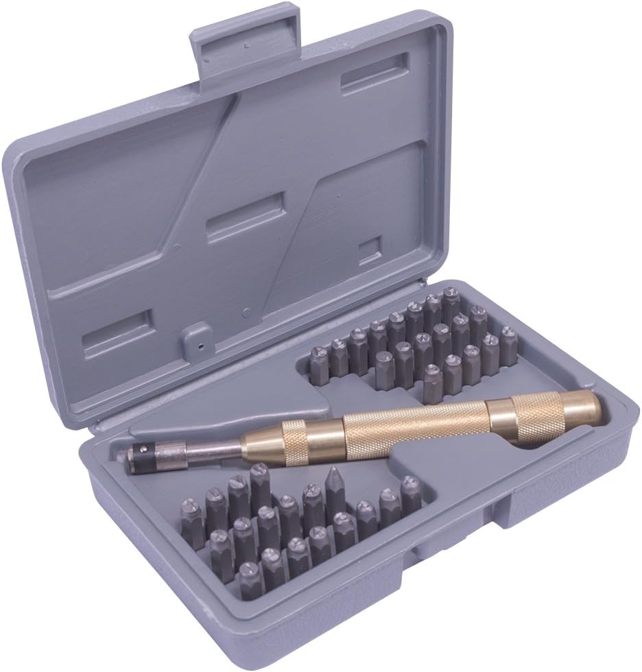 37 Piece Spring Loaded Letter & Number Punch Set