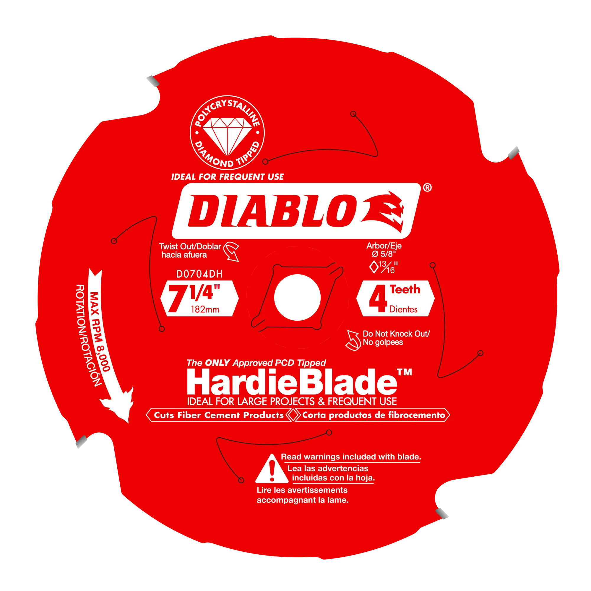 7-1/4" x 4 Tooth (PCD) Fiber Cement HardieBlade