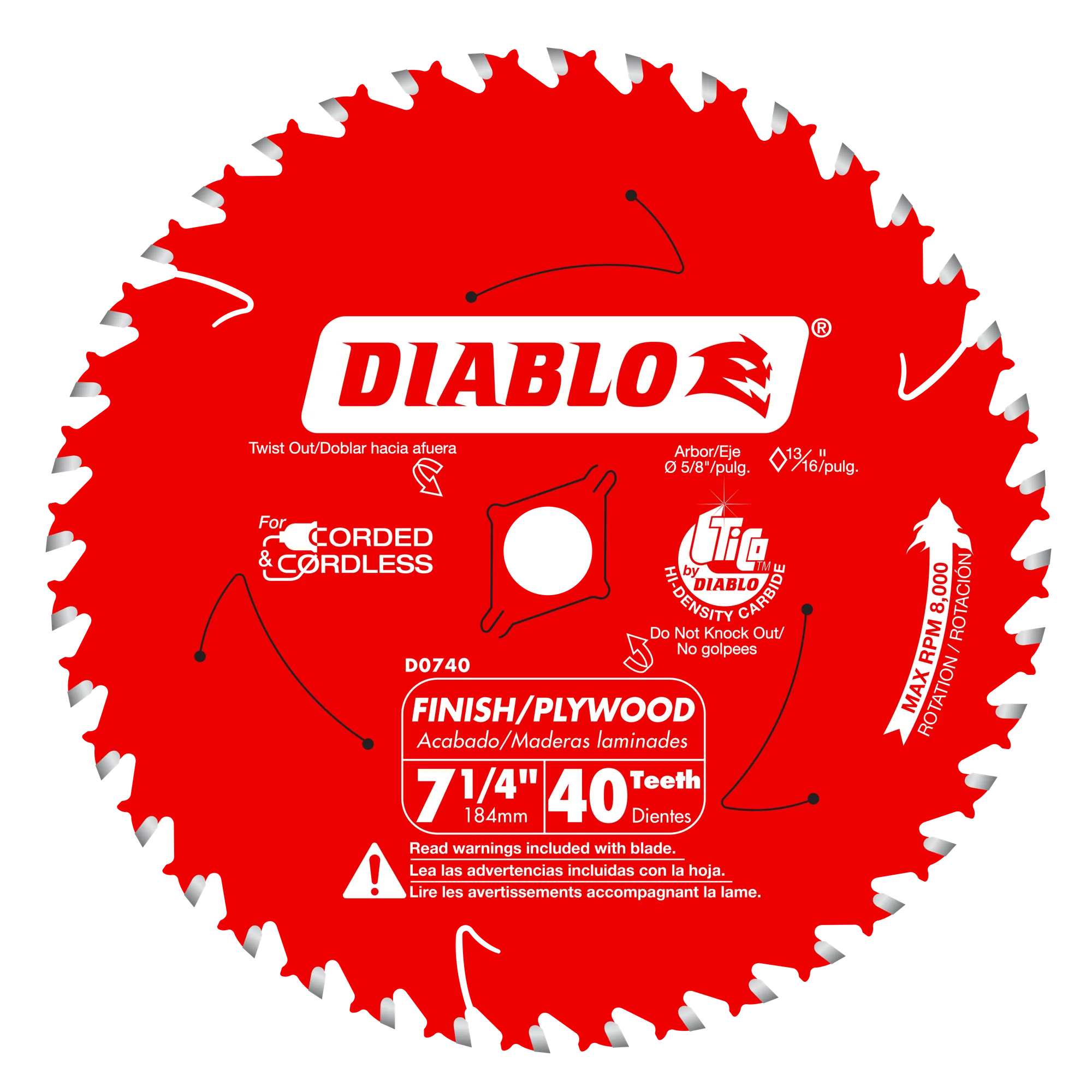 7-1/4" x 40 Tooth Finish Saw Blade