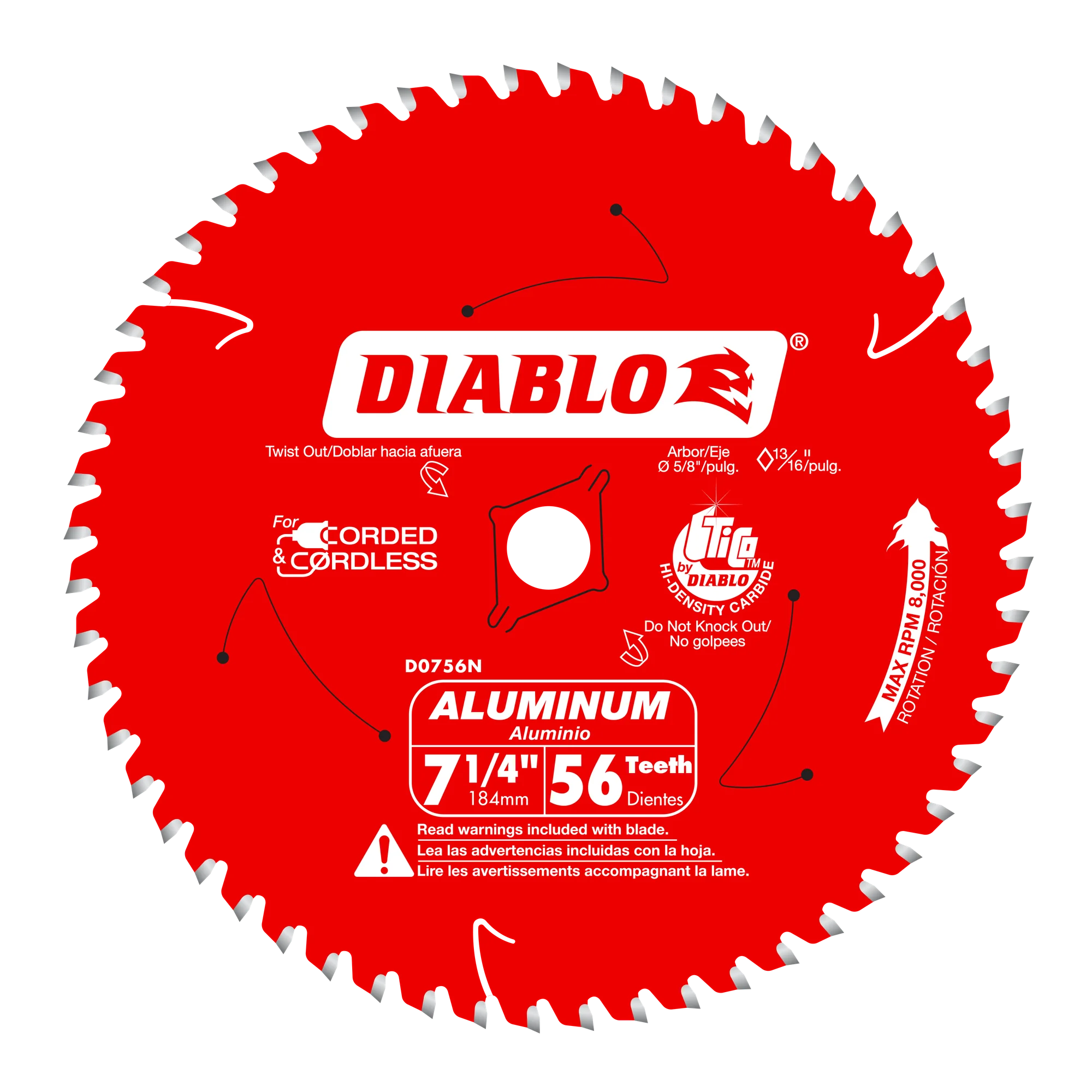 7-1/4" x 56 Tooth Non-Ferrous / Plastic Saw Blade