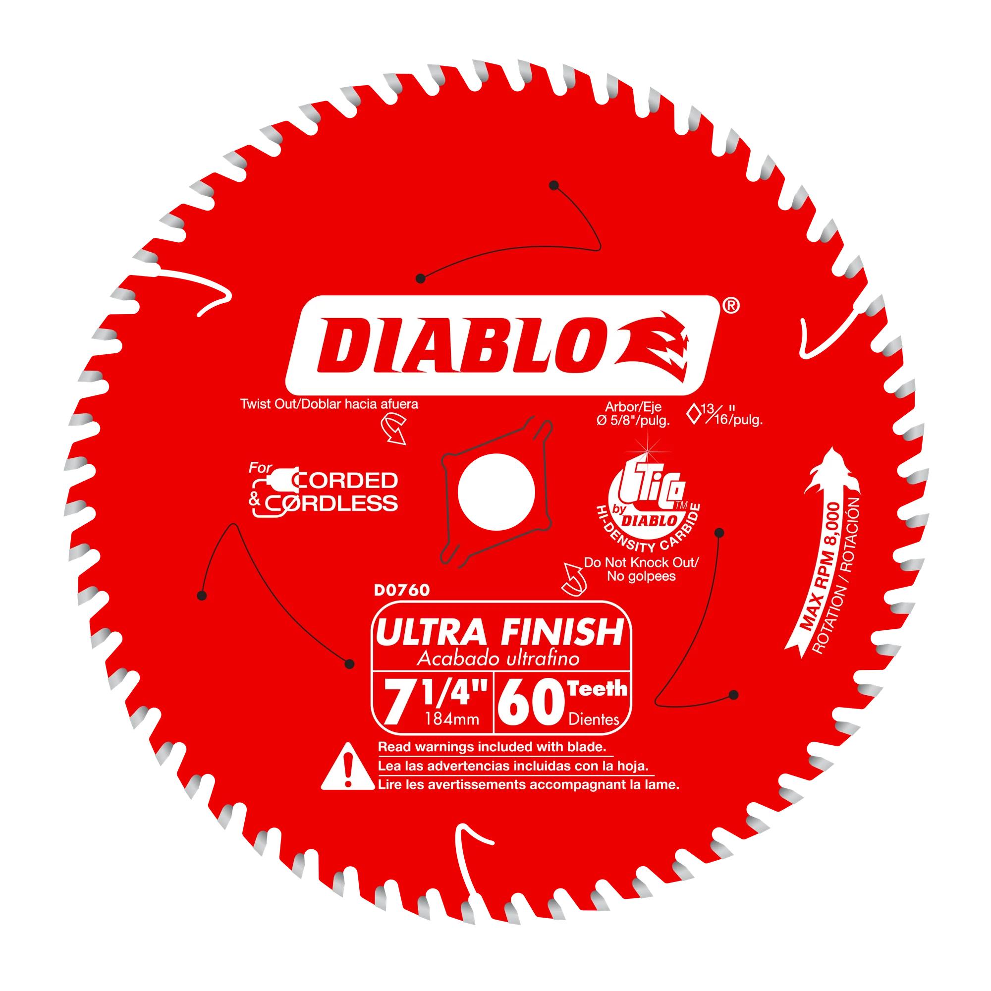 7-1/4" x 60 Tooth Ultra Finish Saw Blade