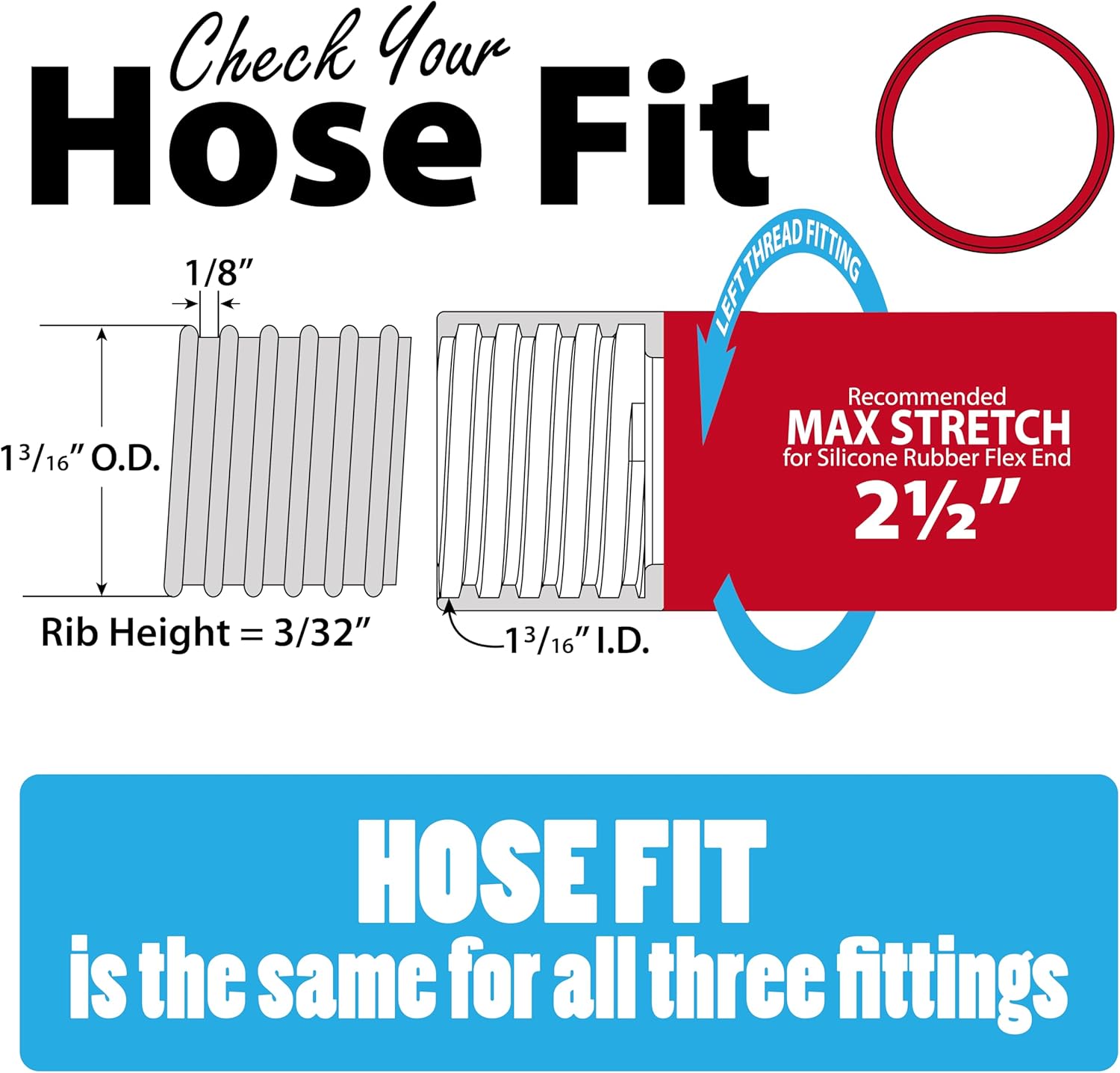 Flex Fit Threaded Fittings for Power Tool Hose