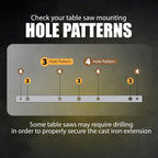 Cast Iron Table Saw Router Extension Wing and Premium Phenolic Router Plate