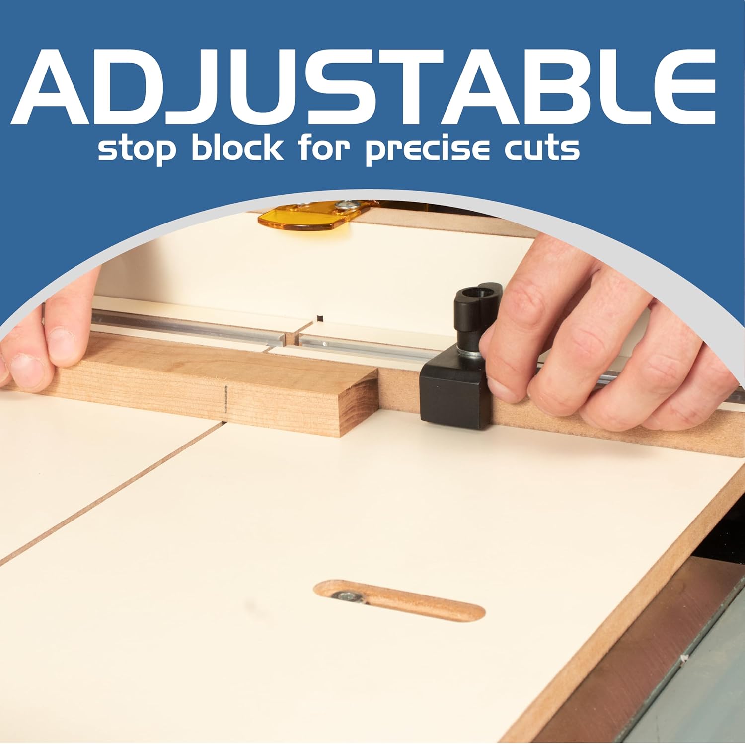 Tablesaw Crosscut Sled with Stop Block and Adjustable Rails