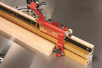 Miter Gauge with Telescoping Fence and Dual Flip Shop Stop
