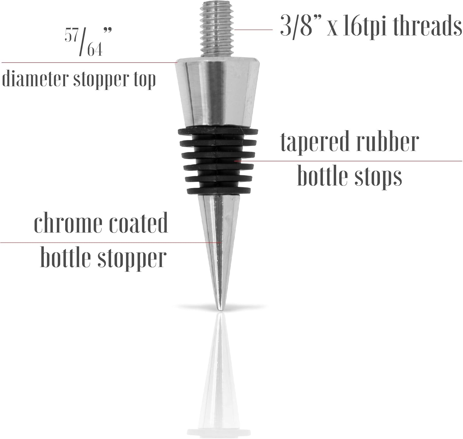 Classic Chrome Style Bottle Stopper Kit