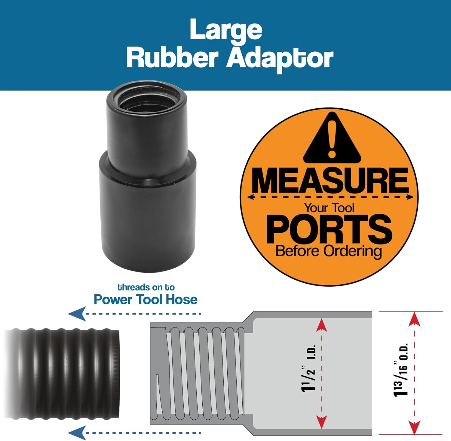 10' Power Tool Hose Kit with 5 Adapter Fittings
