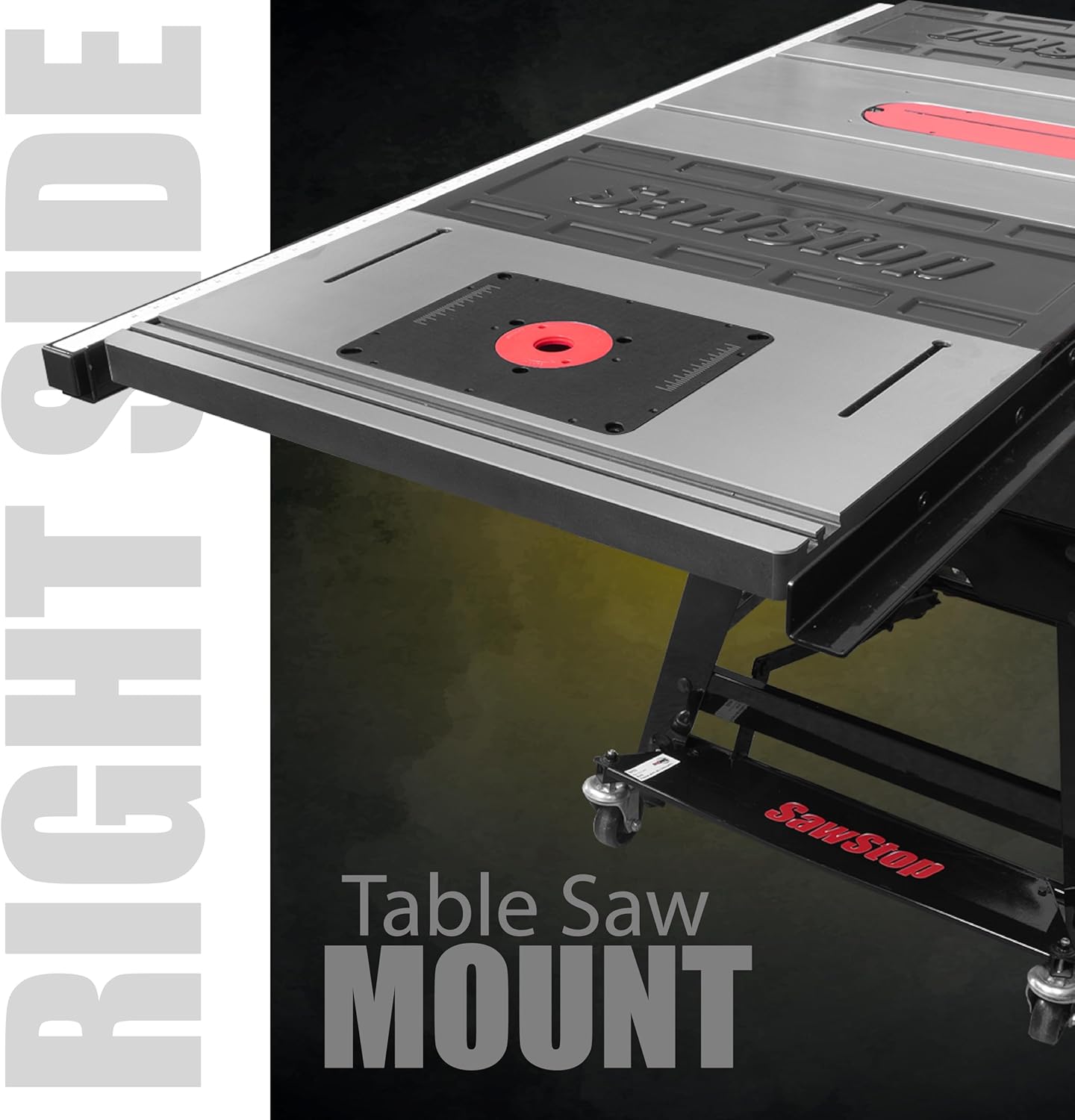 Cast Iron Table Saw Router Extension Wing and Premium Phenolic Router Plate