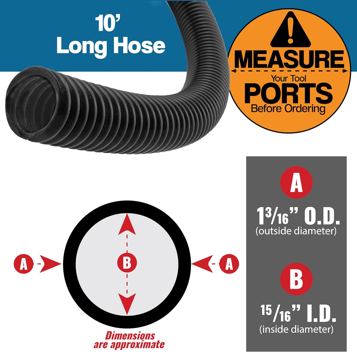 10' Power Tool Hose Kit with 5 Fittings