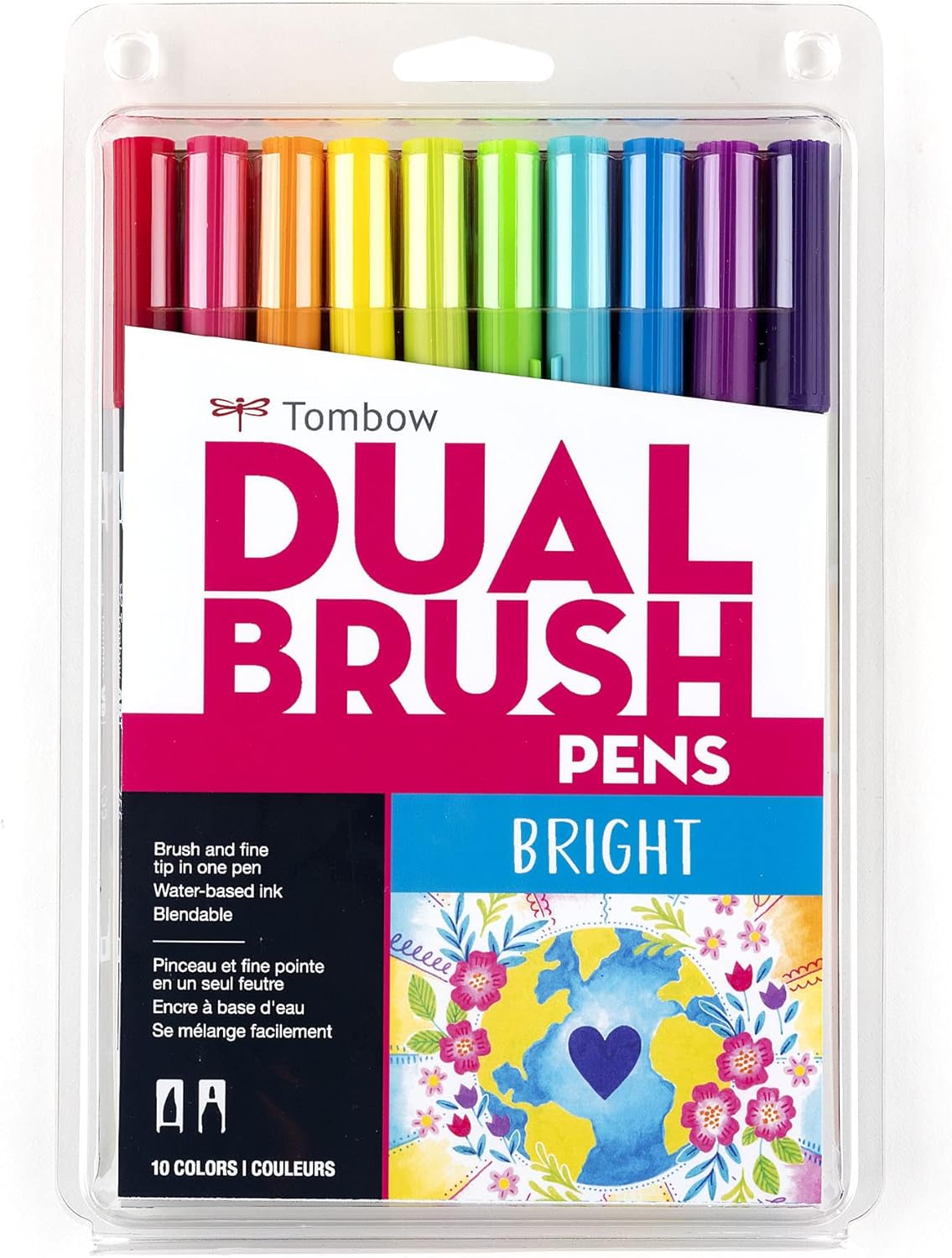 10-Piece Bright Dual Brush Pen Set