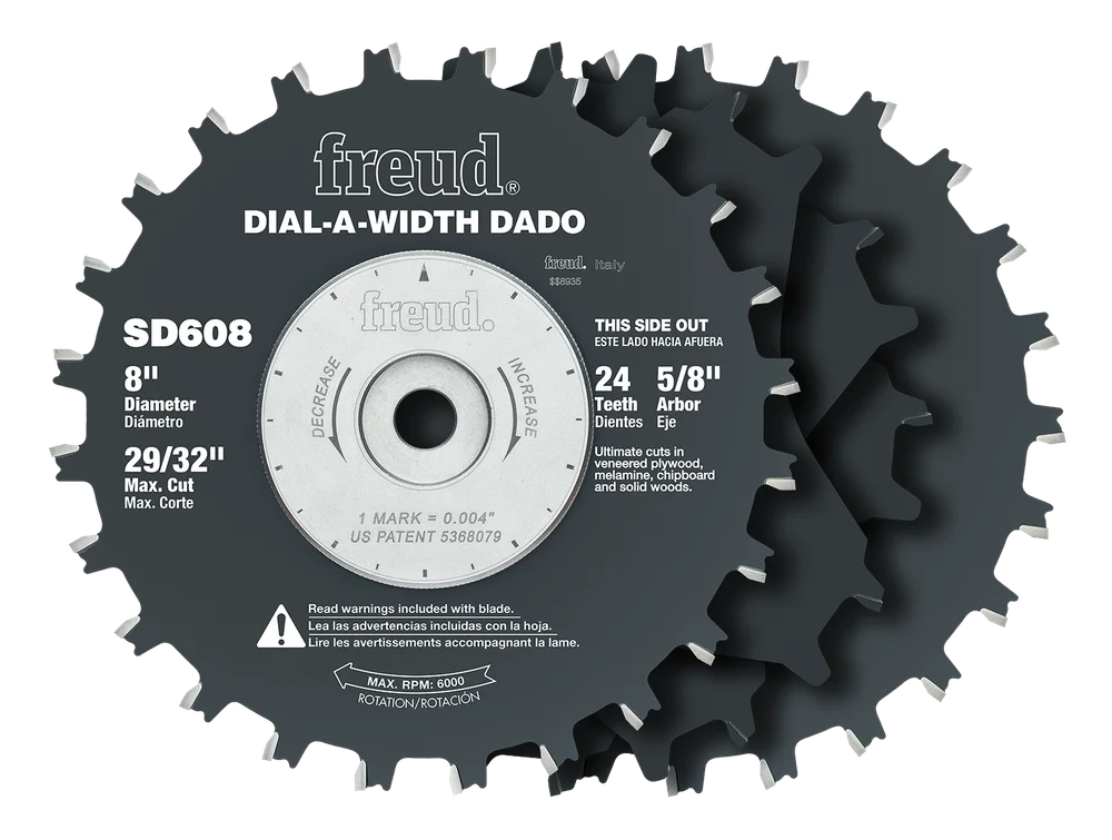Dial-A-Width Stacked Dado Sets