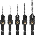 5 Piece Gold Screw Countersink Set