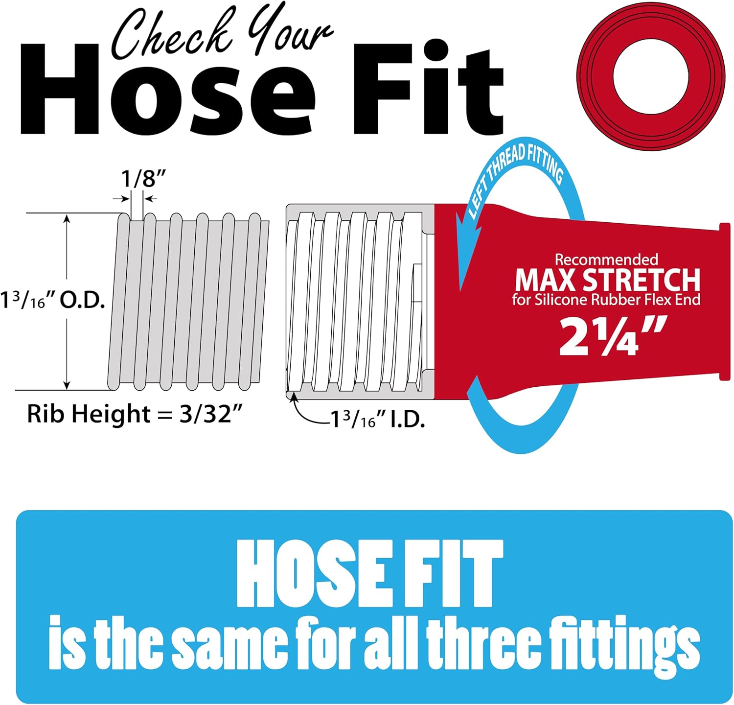 Flex Fit Threaded Fittings for Power Tool Hose