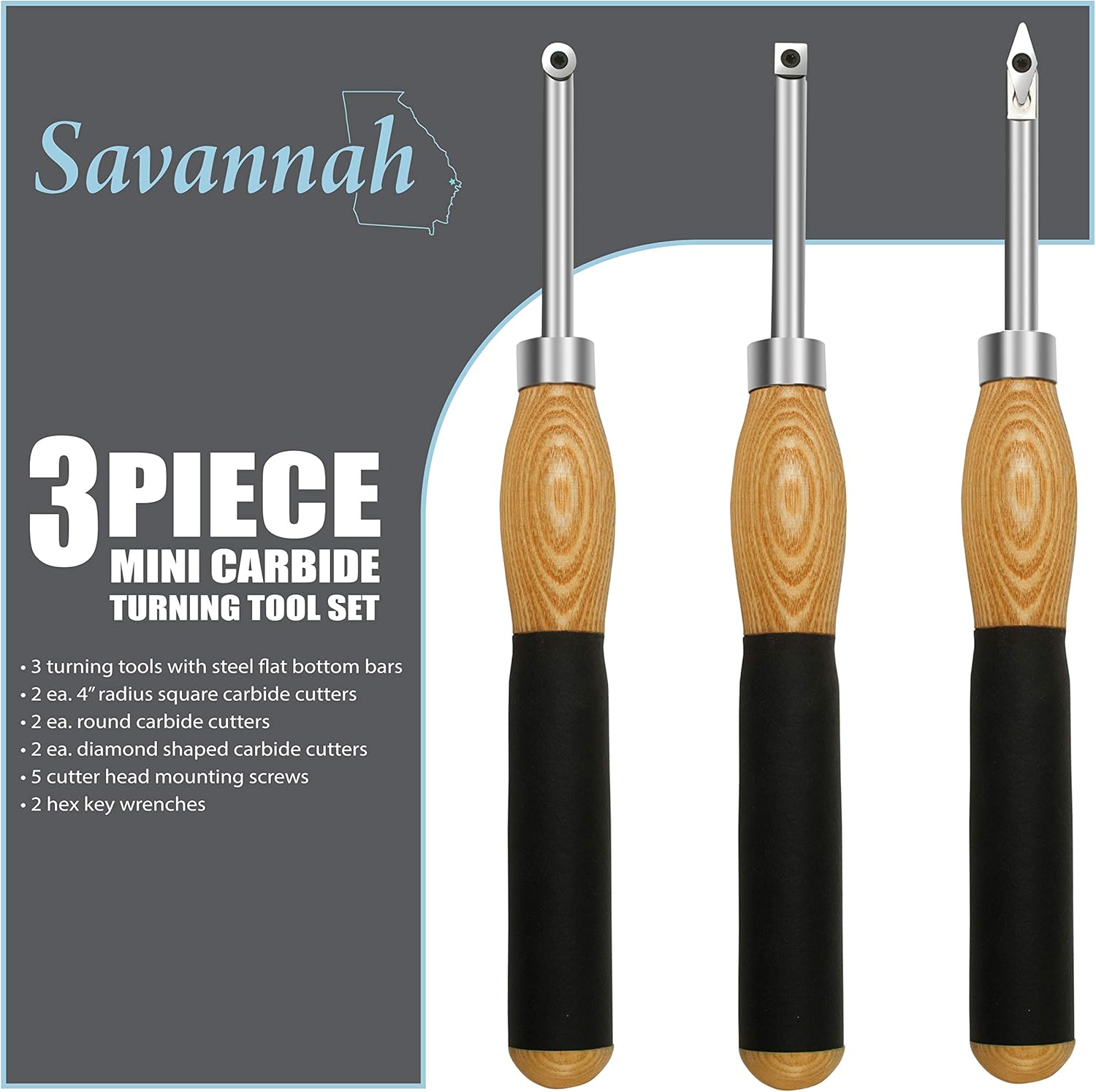 3 Piece Carbide Mini Turning Tool Set