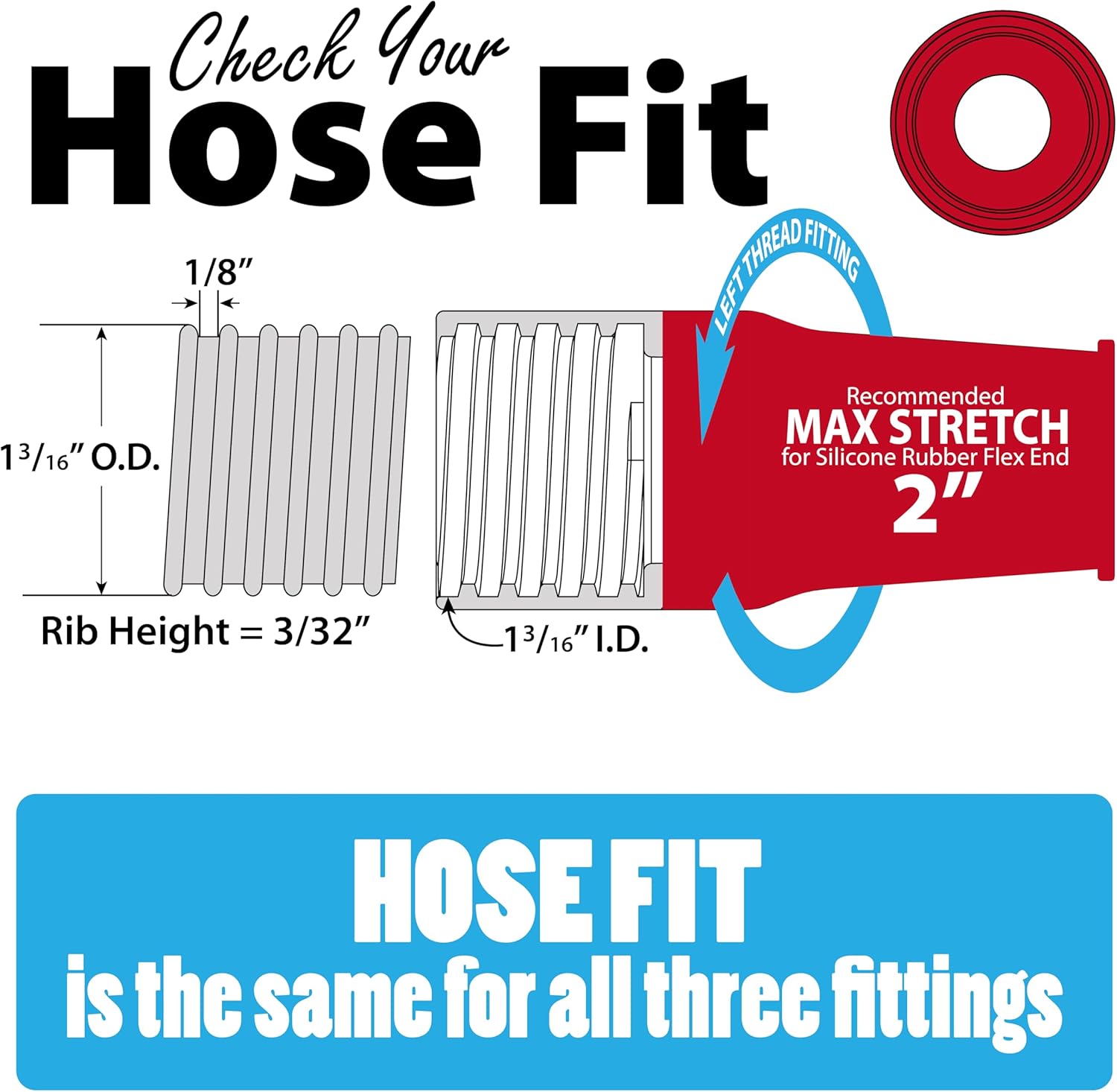 Flex Fit Threaded Fittings for Power Tool Hose