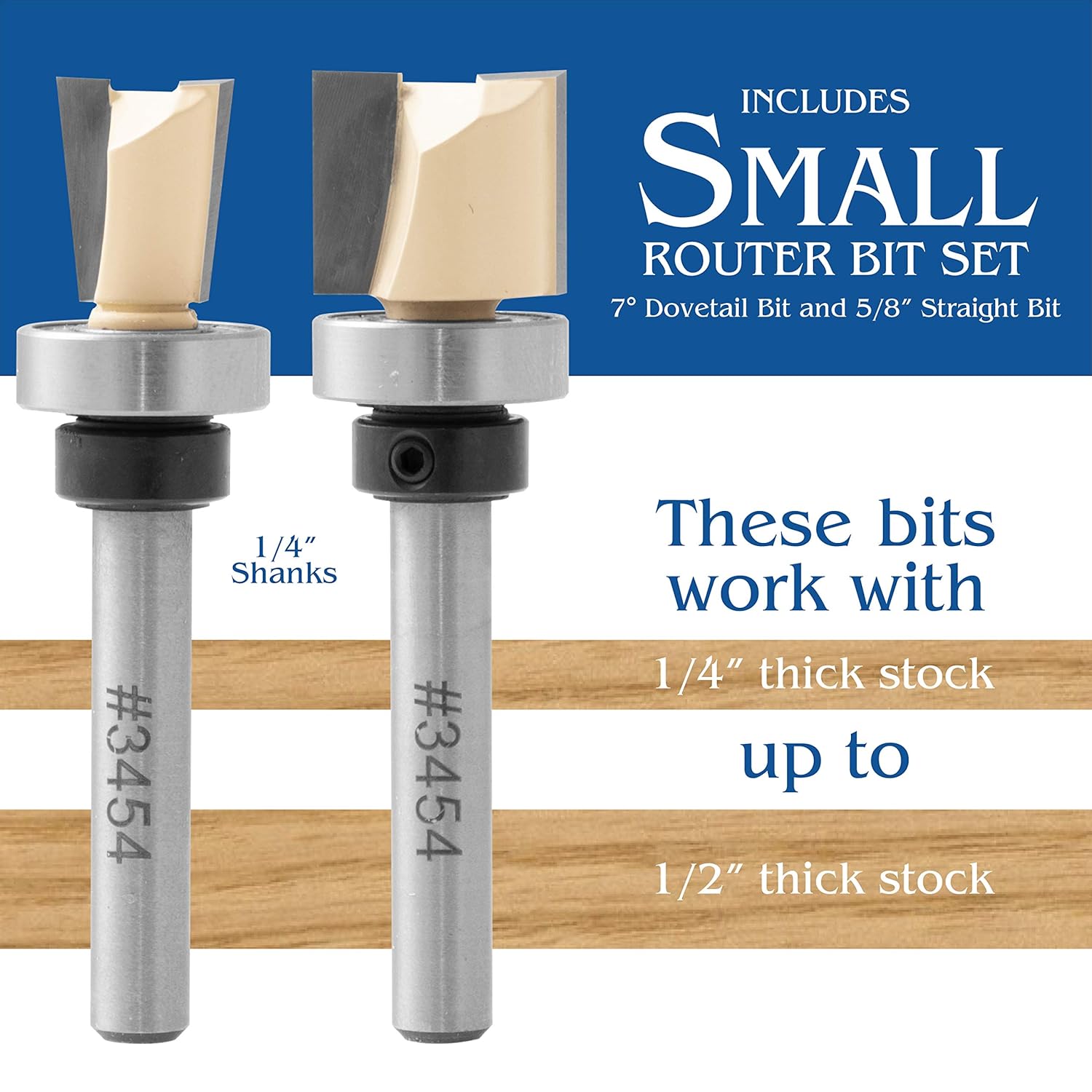 6 Piece Peachtree Dovetail Jig Stone Mountain Router Bit Set