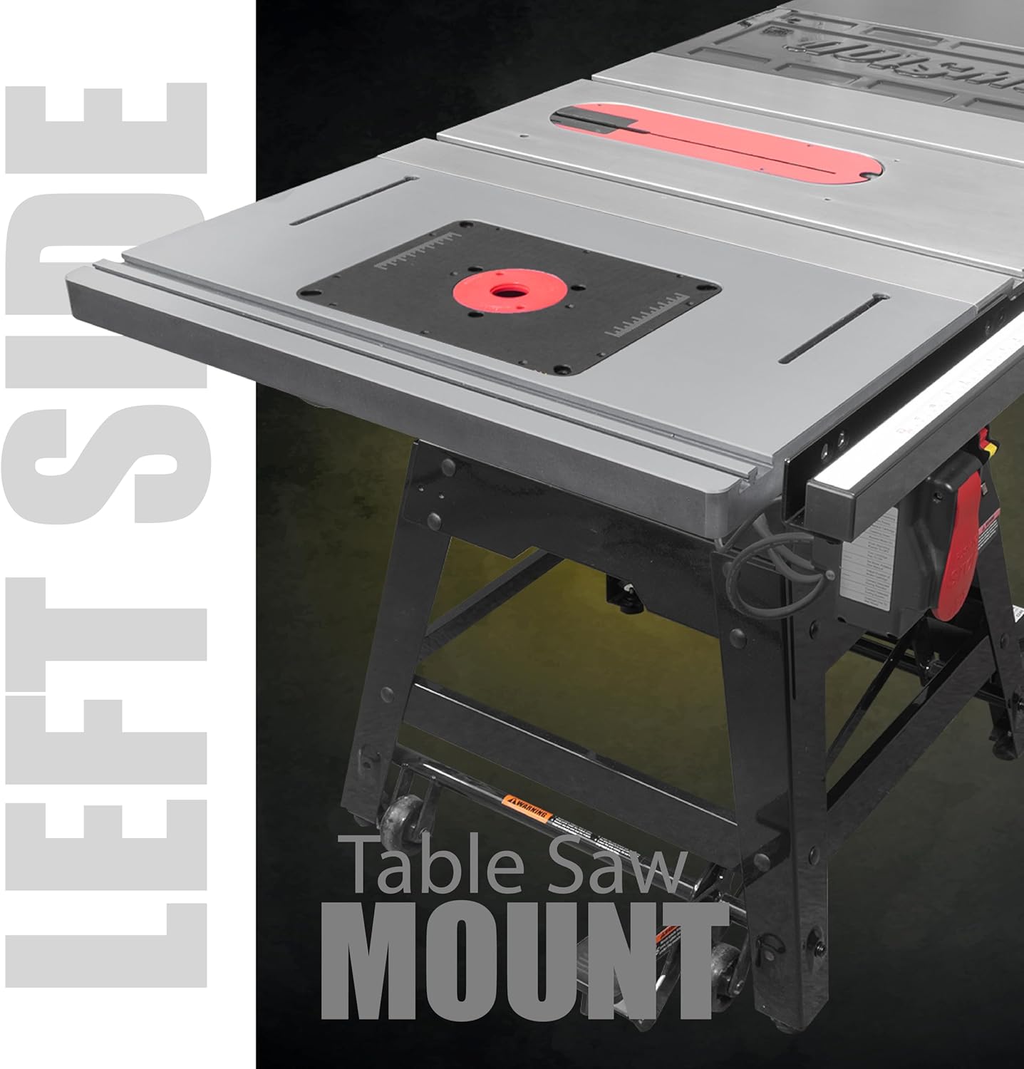 Cast Iron Table Saw Router Extension Wing and Premium Phenolic Router Plate