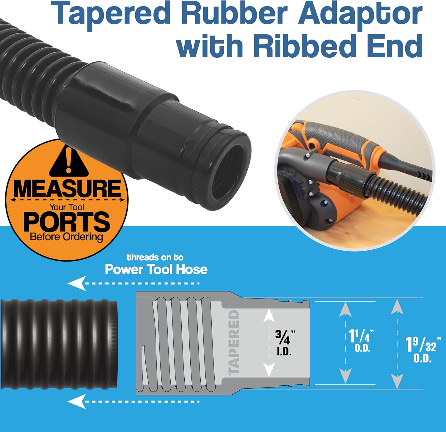 10' Power Tool Hose Kit with 5 Adapter Fittings
