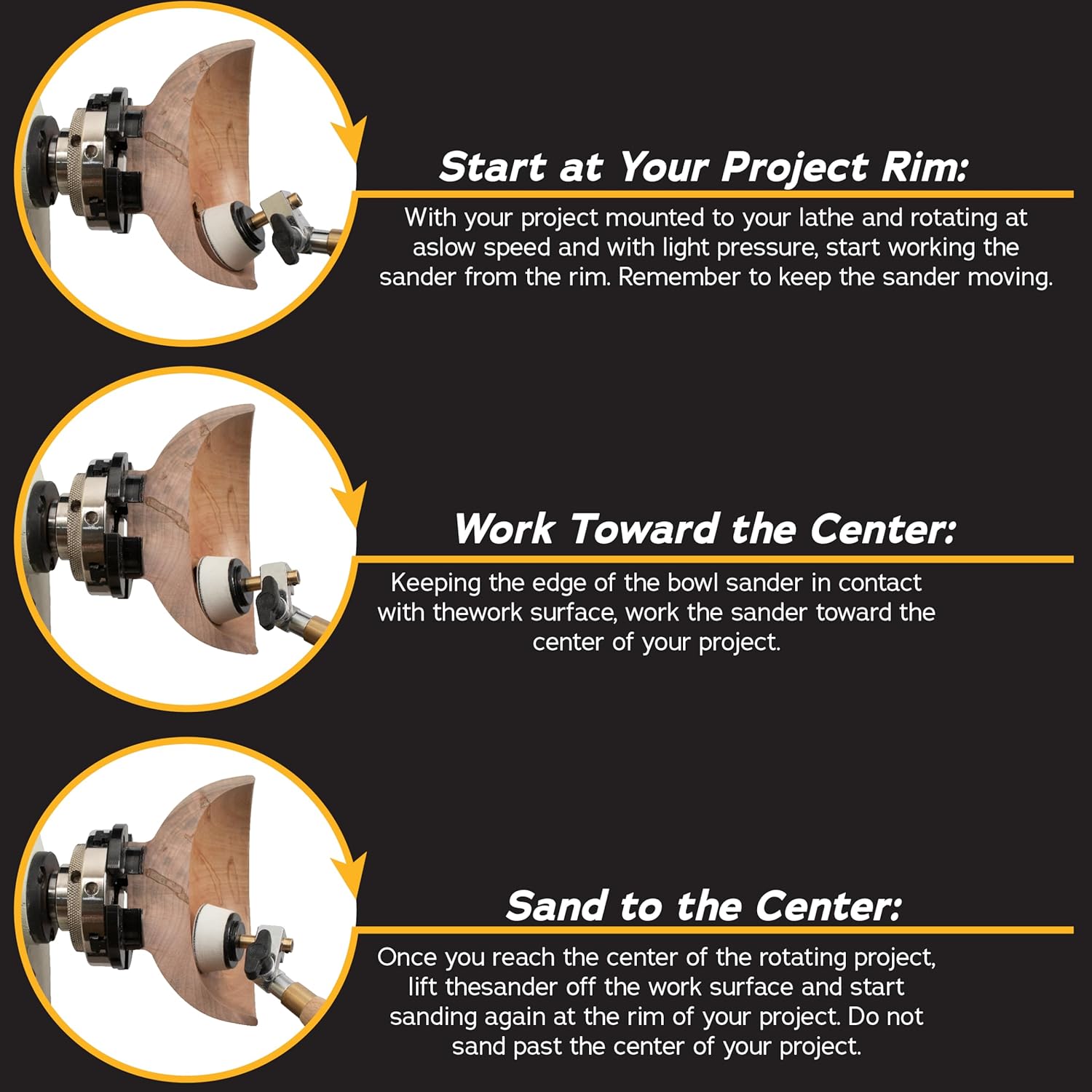 1" & 2" Dual Bearing Bowl Sander Kit