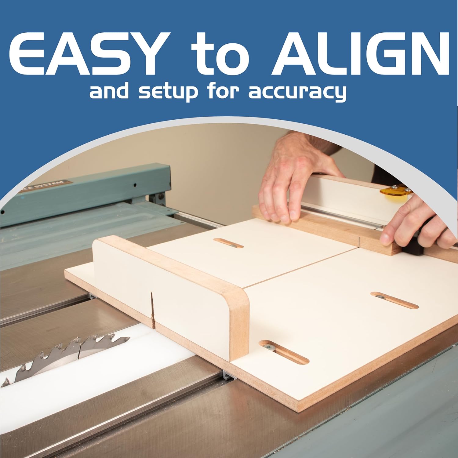 Tablesaw Crosscut Sled with Stop Block and Adjustable Rails